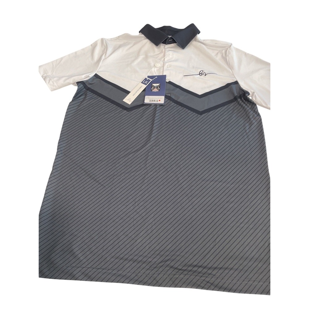 Boston Scott Men's S Athletic Performance Golf Shirt Black Gray NWT
